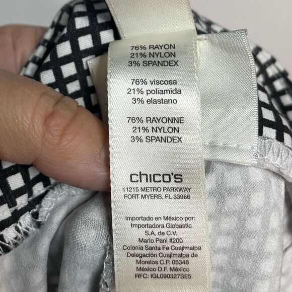 5 for $25🔥SO SLIMMING by Chico's Black Plaid Pants Size 00/ XS - Picture 5 of 6